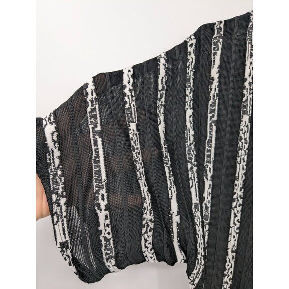 Vintage Sheer Striped Open Front Cardigan Size M Y2K Minimalist Lightweight Boho - Picture 7 of 10